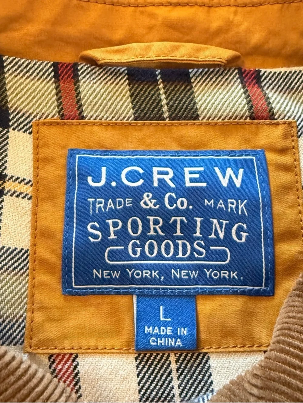 J.Crew Utility Jacket Kinloch Cloth Mens L Burnt Saffron Chore Barn Jacket Cord